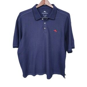 Tommy Bahama Emidio Polo Shirt Men’s XXL Blue Supima Cotton Blend Marlin Logo